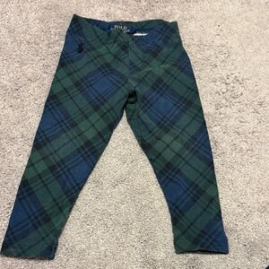 Polo by Ralph Lauren Kids Plaid Leggings in Green and Blue